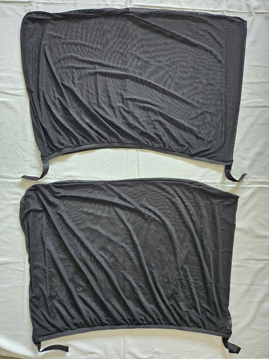 MotoFeli car window sun shade socks, pair, laid flat